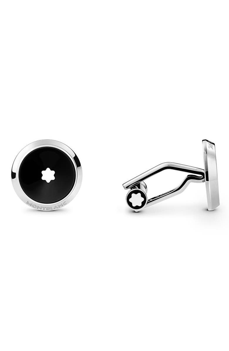 Montblanc Star Cuff Links, Main, color, Black