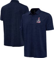 ANTIGUA Men's Antigua Heather Navy Cleveland Guardians Celebrating America's 250th Layout Polo