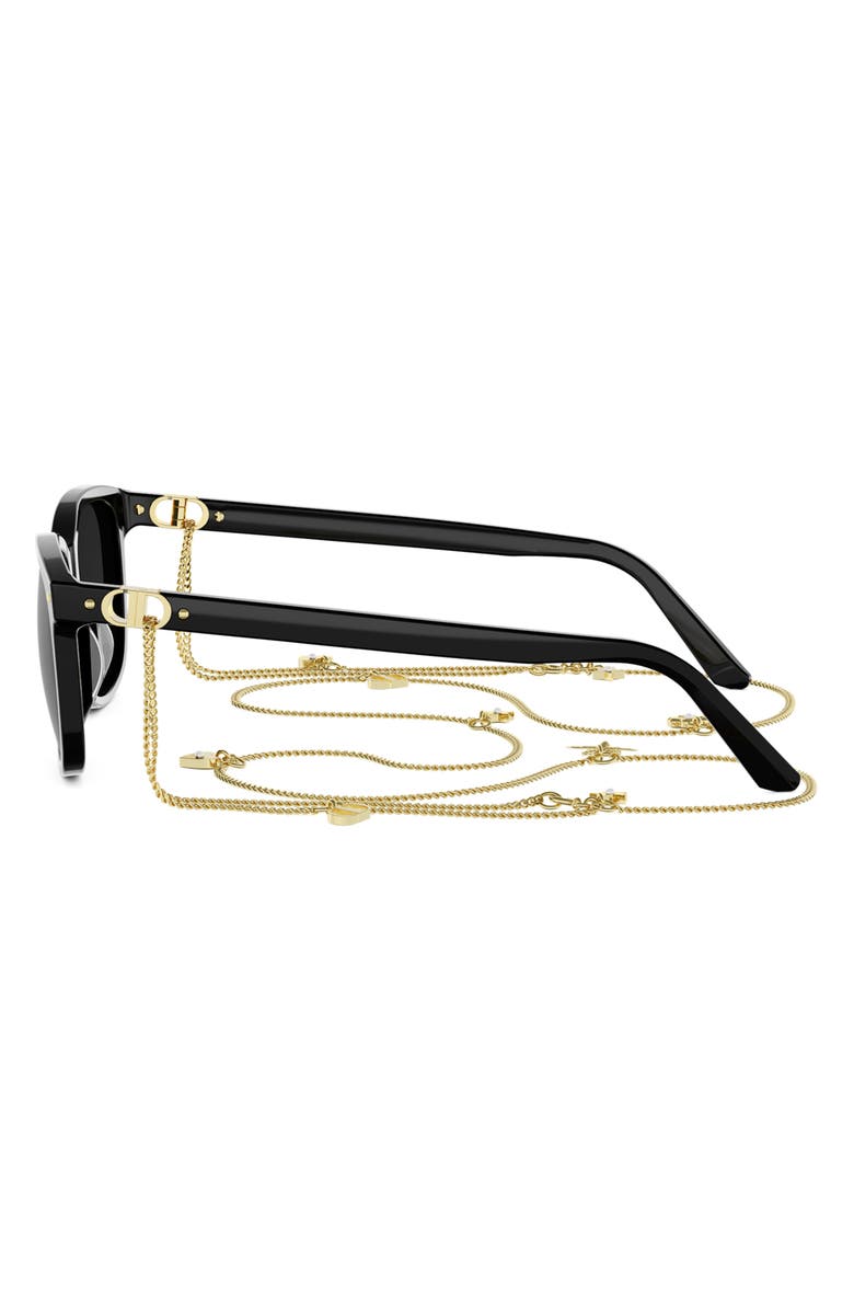 DIOR Petit CD S2I Rectangular Sunglasses, Alternate, color, Shiny Black / Smoke