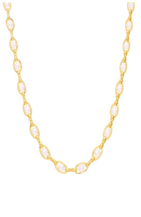 Faux Pearl Chain Necklace