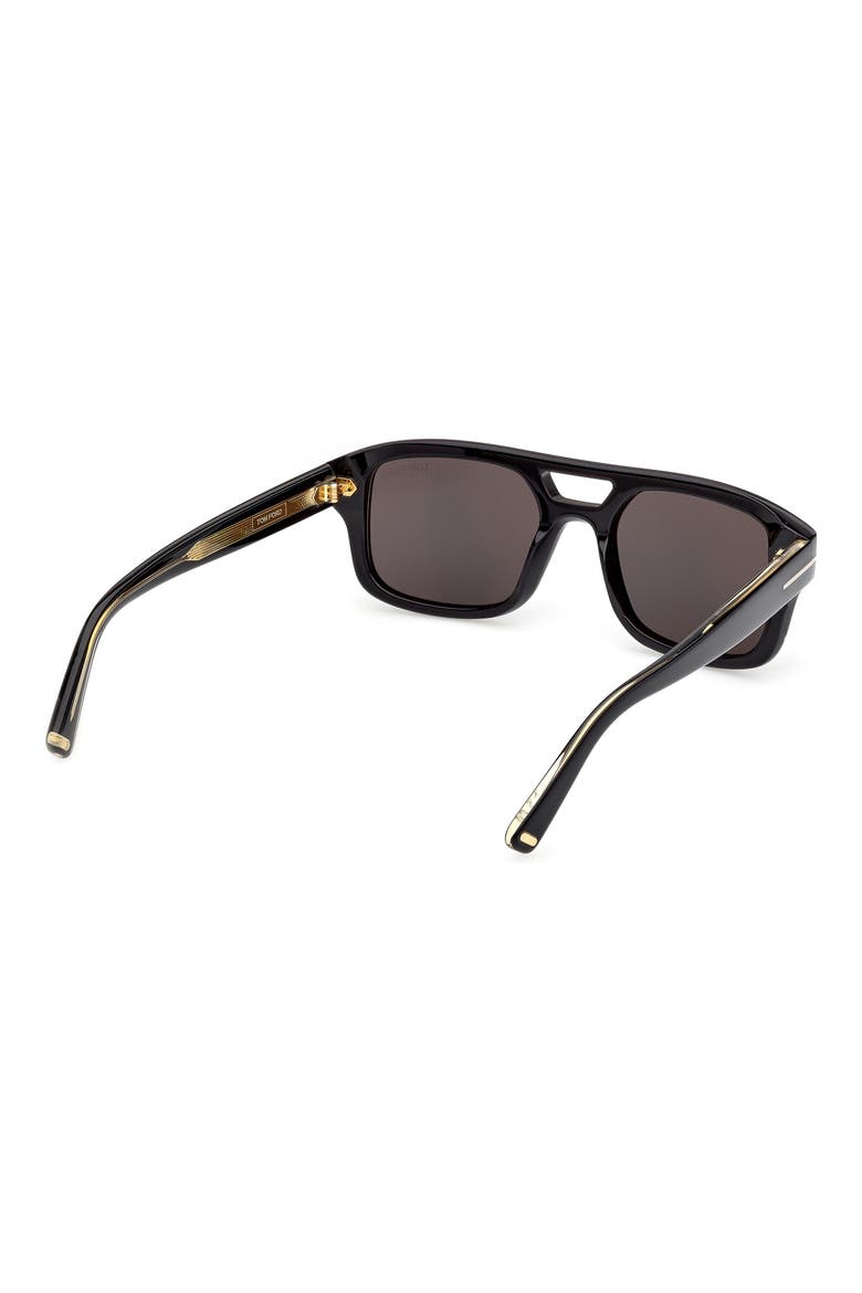Icon 53mm Aviator Sunglasses, Alternate, color, SHINY BLACK/ SHINY YELLOW GOLD