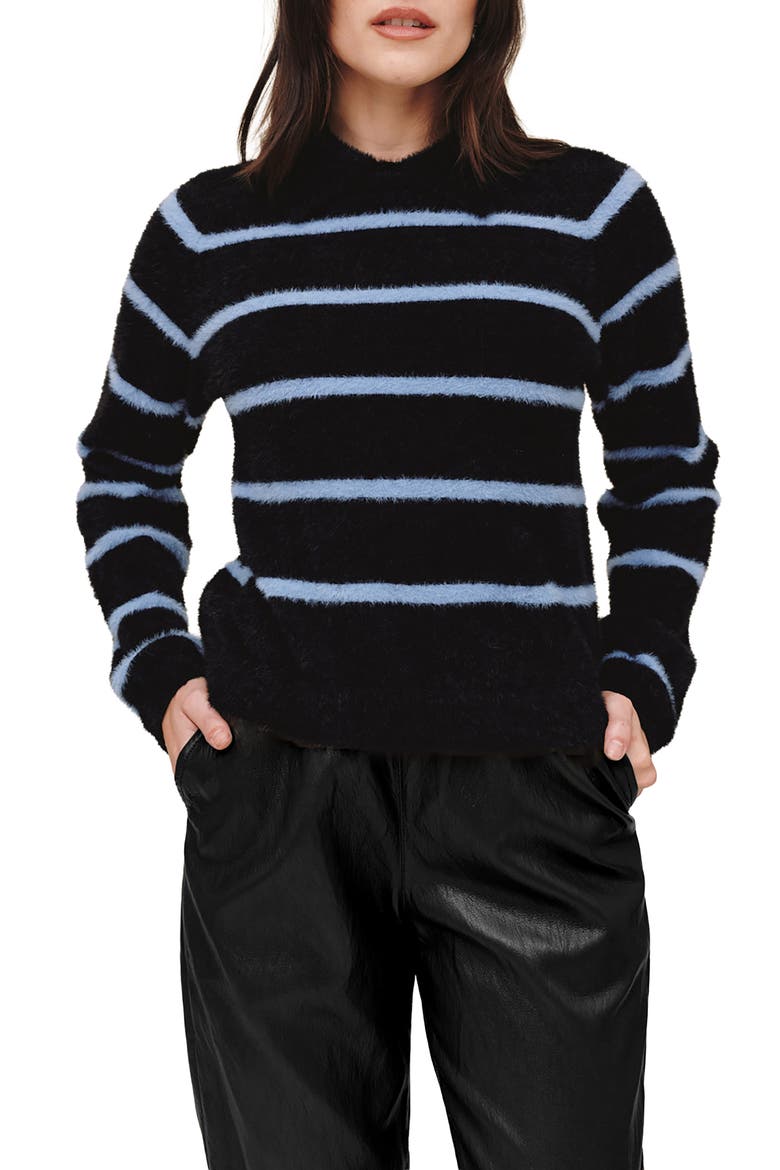 Striped Collared Sweater, Alternate, color, NIGHTFALL
