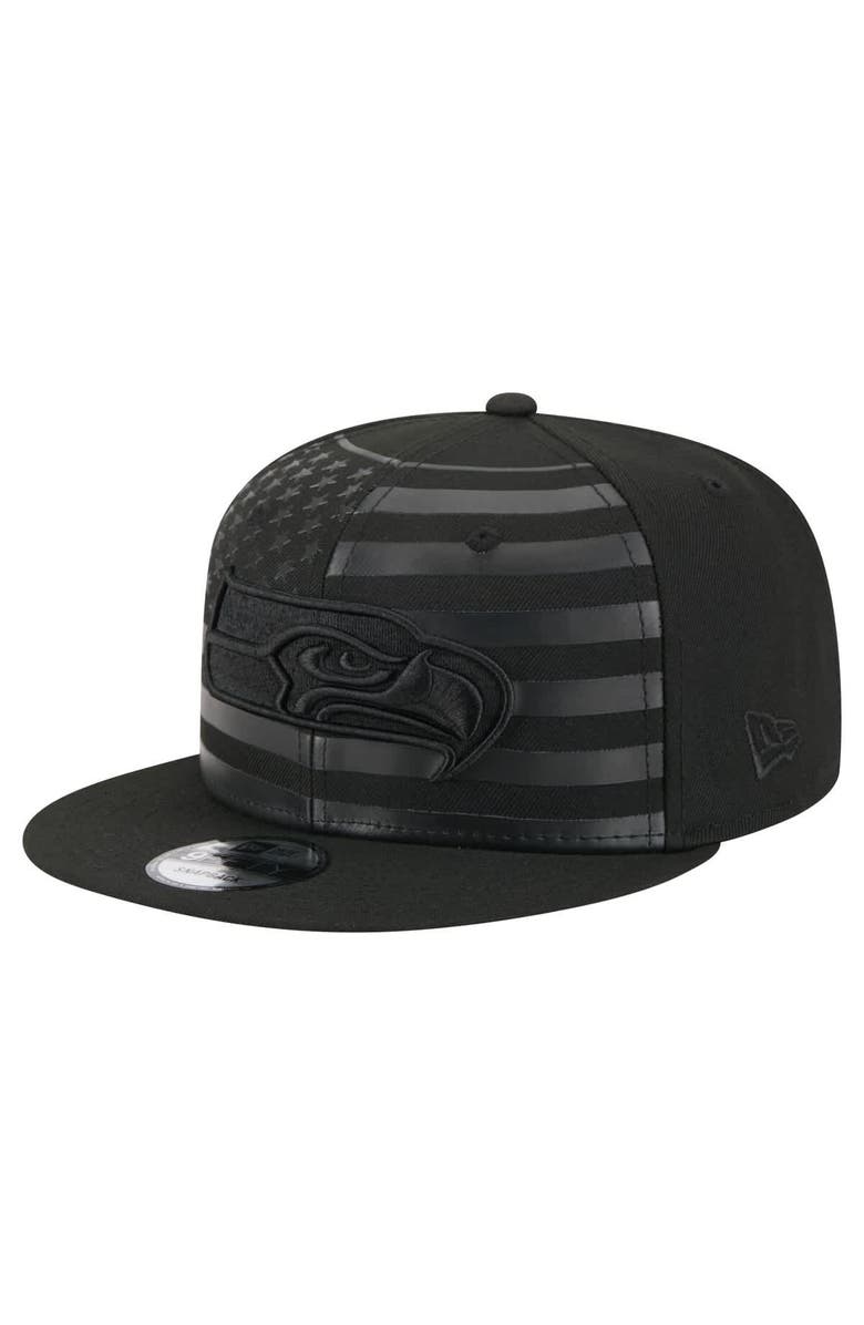 New Era Men's New Era Black Seattle Seahawks Independent 9FIFTY Snapback Hat, Main, color,