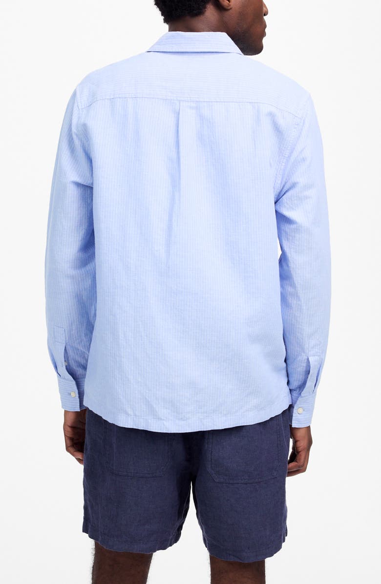 Madewell Stripe Linen & Cotton Button-Up Shirt, Alternate, color, Newbridge Stripe