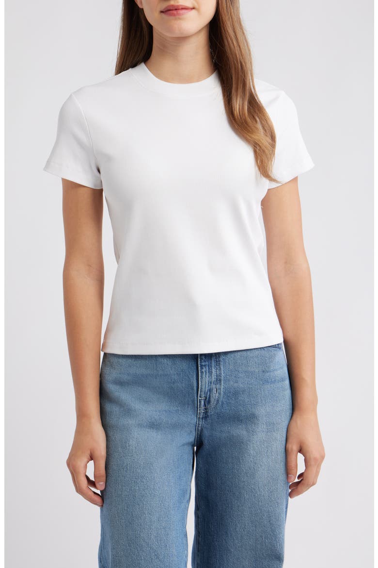 Slim Fit Stretch Cotton T-Shirt, Main, color, WHITE