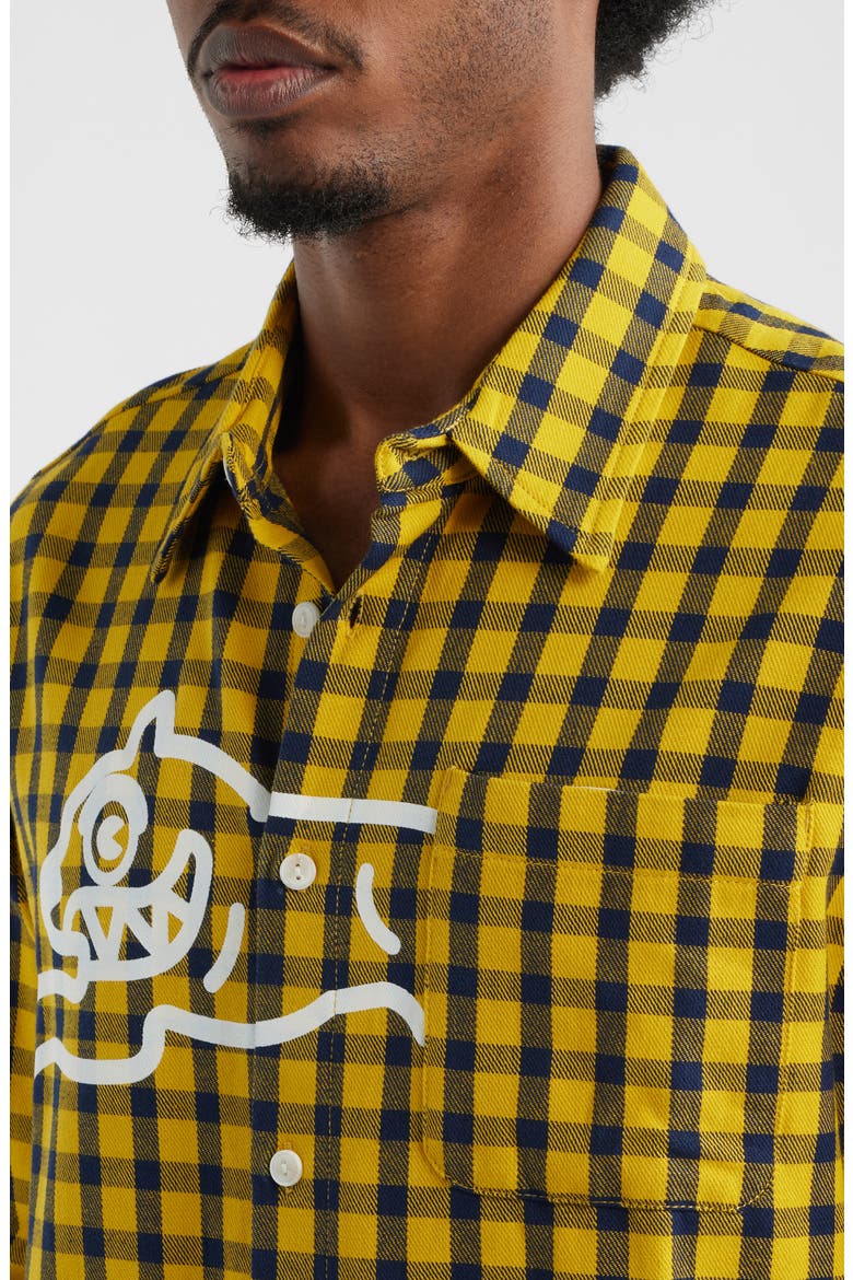 Mean Gene Long Sleeve Button-Up Shirt, Alternate, color, BLACK IRIS