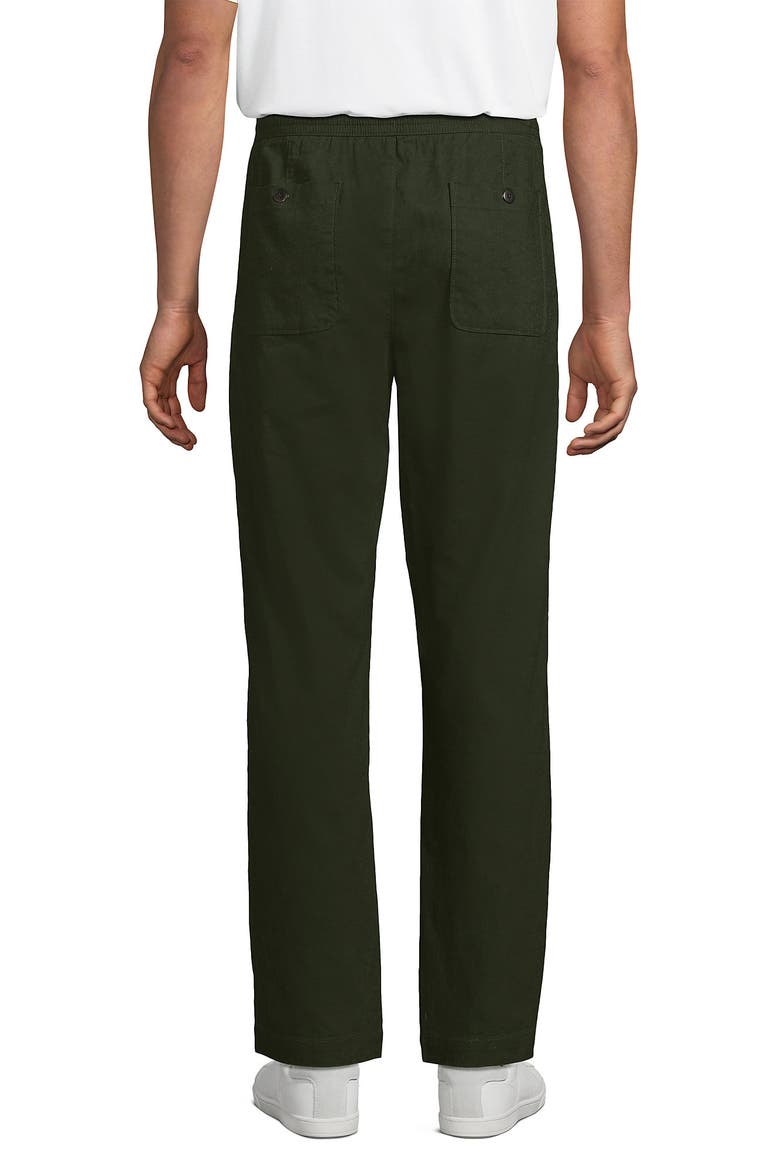Linen Cotton E-Waist Pant, Alternate, color, Loden Green