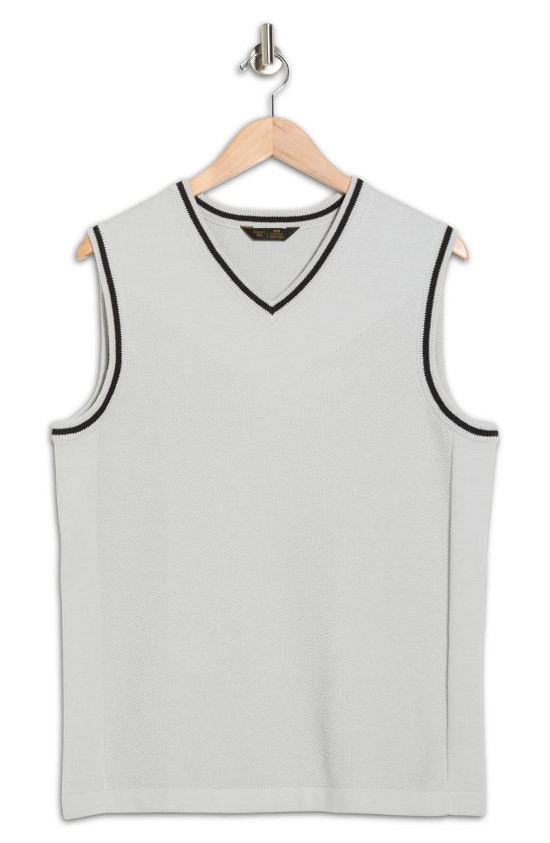 Rhone The Turn Golf V-Neck Sweater Vest, Alternate, color, Sleet Gray/ Black