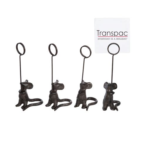 Iron Mouse Place Card Holder Set of 4 Metallic for Display and Entertaining