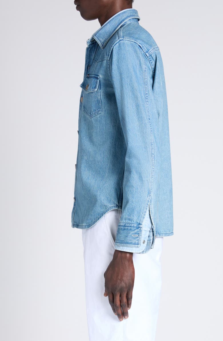 TOM FORD Washed Denim Overshirt, Alternate, color, Blue