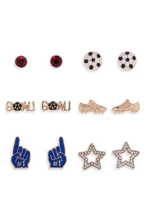 6-Pack Stud Earrings