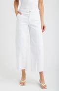 1822 Denim Braided Waistband High Waist Wide Leg Jeans