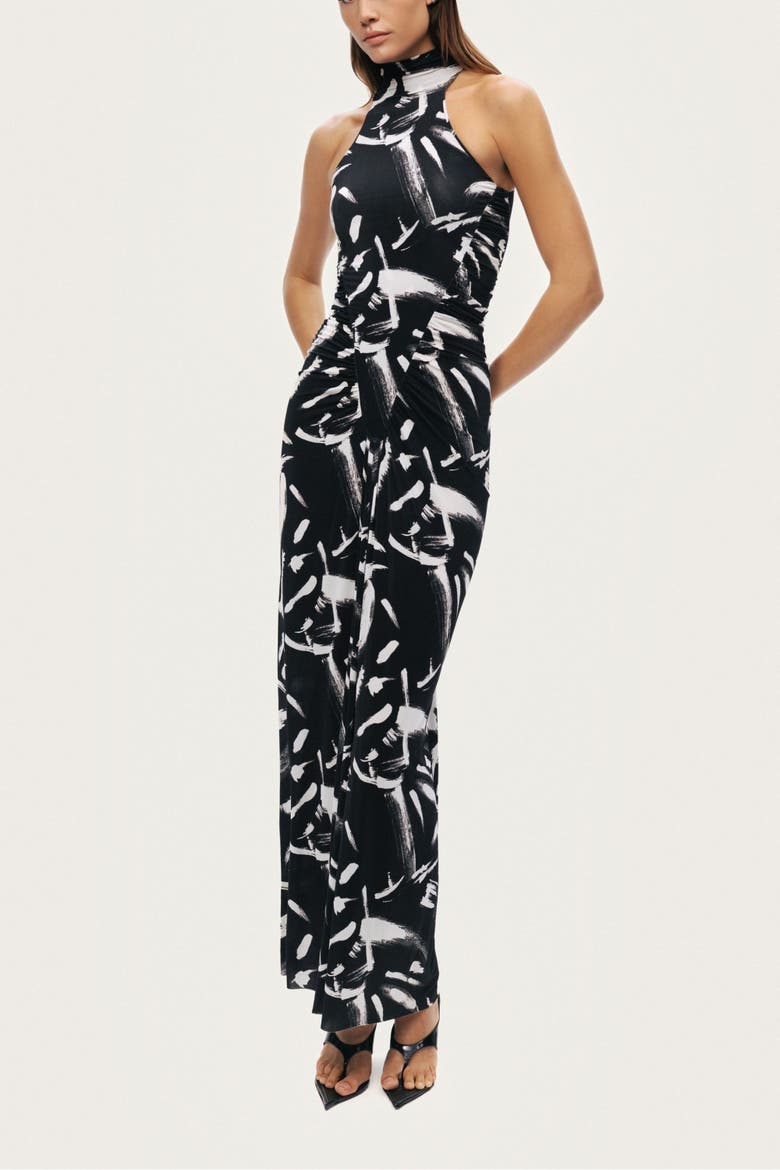 Printed Halter Maxi Dress, Alternate, color, Multi-Colored