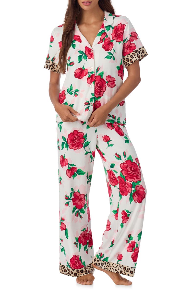Room Service Pjs Print Pajamas, Alternate, color, Floral Print