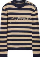 Balmain Embroidered Logo Cotton Sweater
