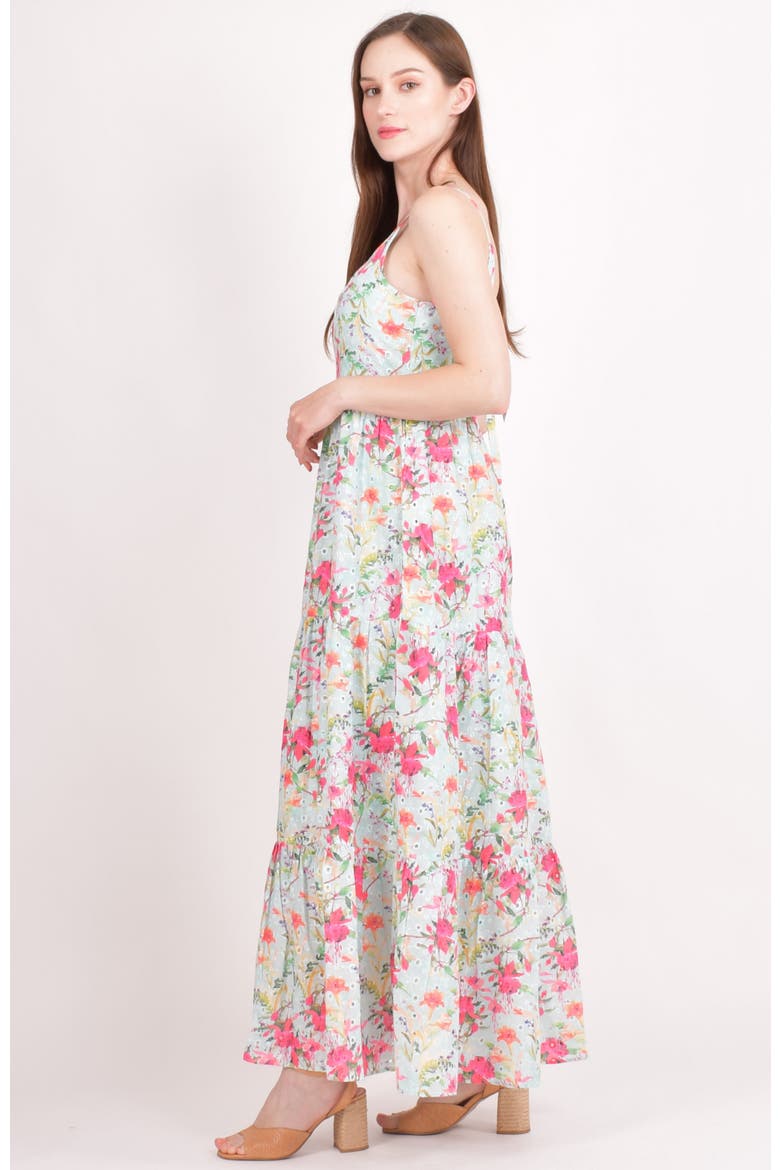 Caty Floral Tiered Maxi Dress, Alternate, color, Light Blue