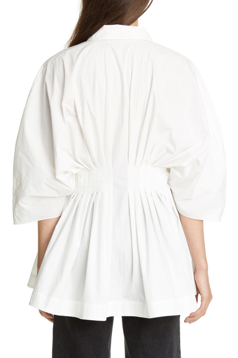 Pleated Waist Shirt, Alternate, color, WHITE