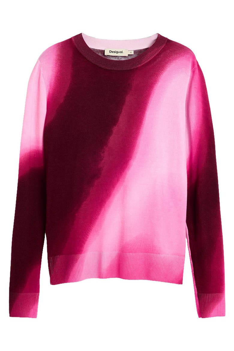 Ombre Crewneck Sweater, Alternate, color, PINK