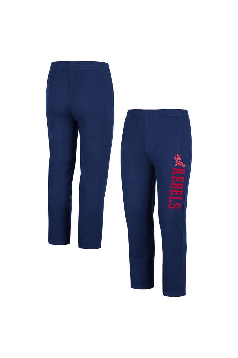 Men's Colosseum Navy Ole Miss Rebels Fleece Pants, Main, color, Navy