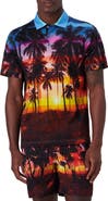 Bugatchi Digital Print Cotton Polo Shirt