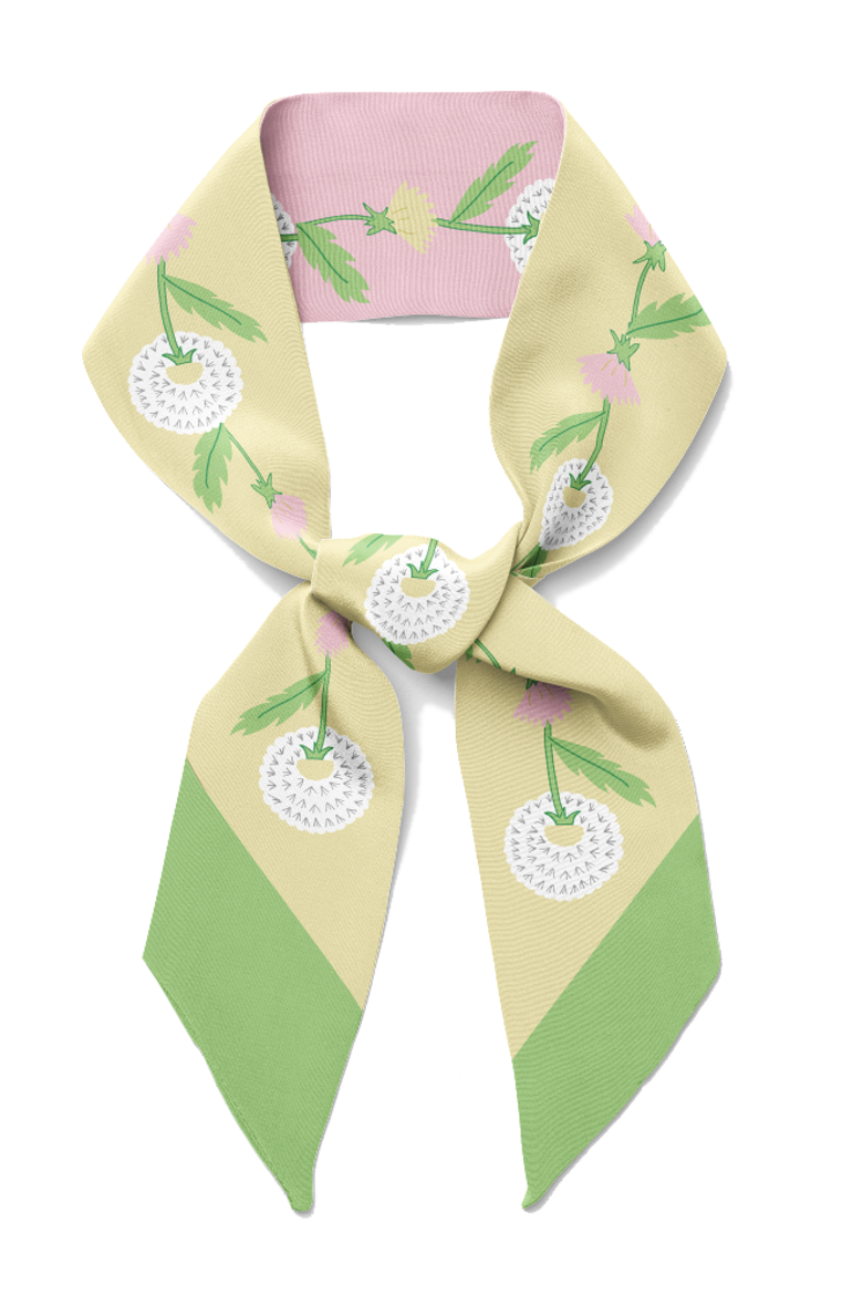 Dandelion Twilly Ribbon Scarf, Main, color, Yellow