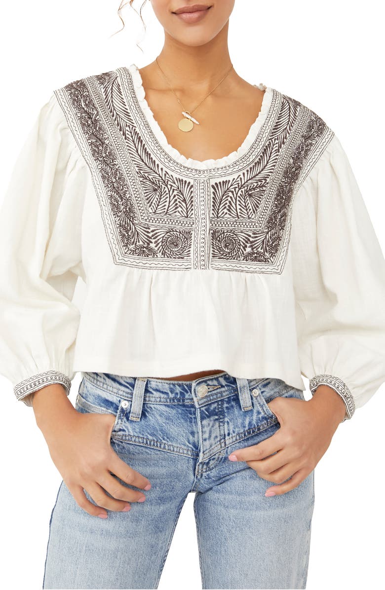 Free People Iggie Embroidered Blouse, Main, color, 