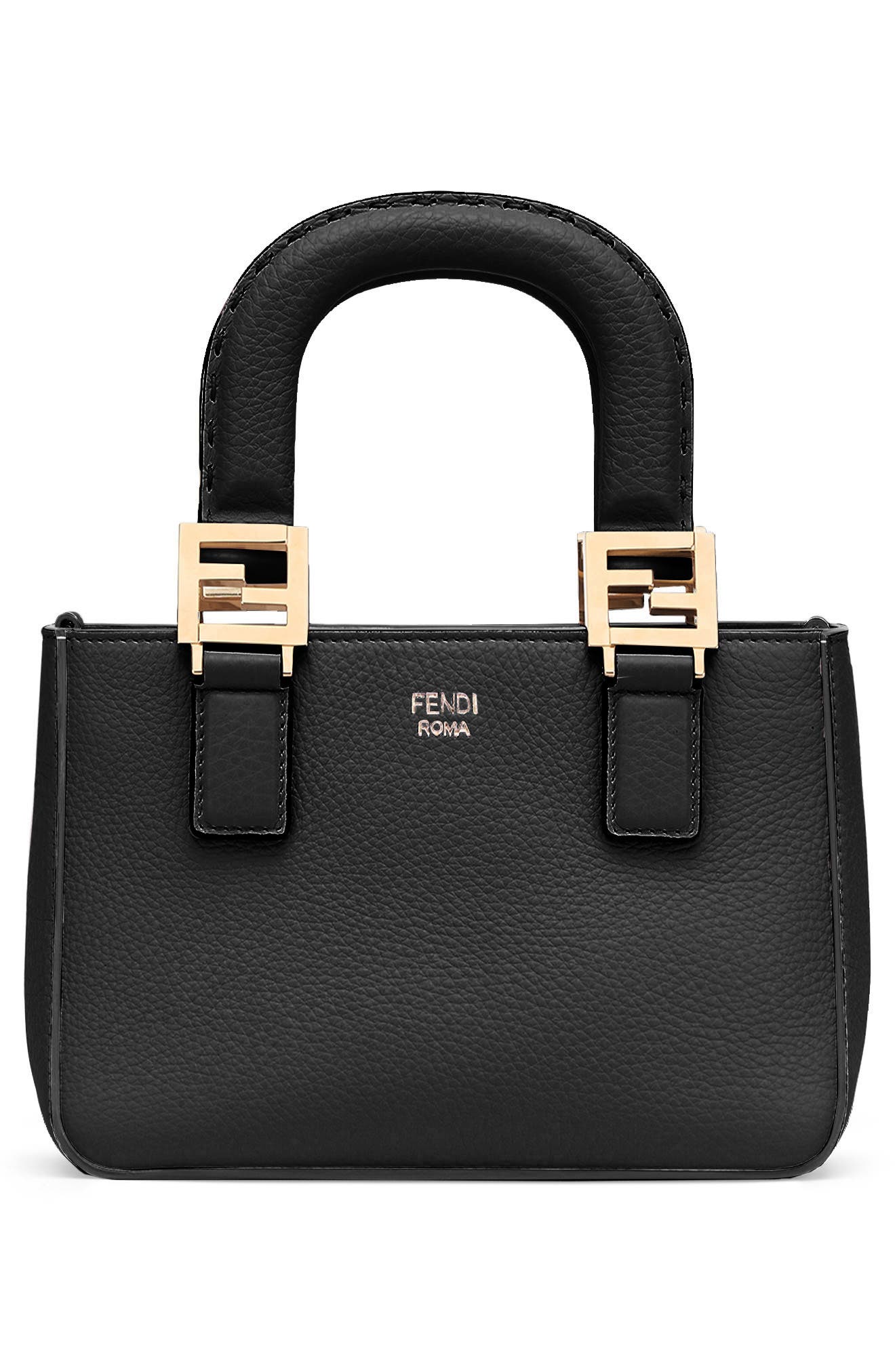Fendi Micro Leather Top Handle Bag, Alternate, color, 