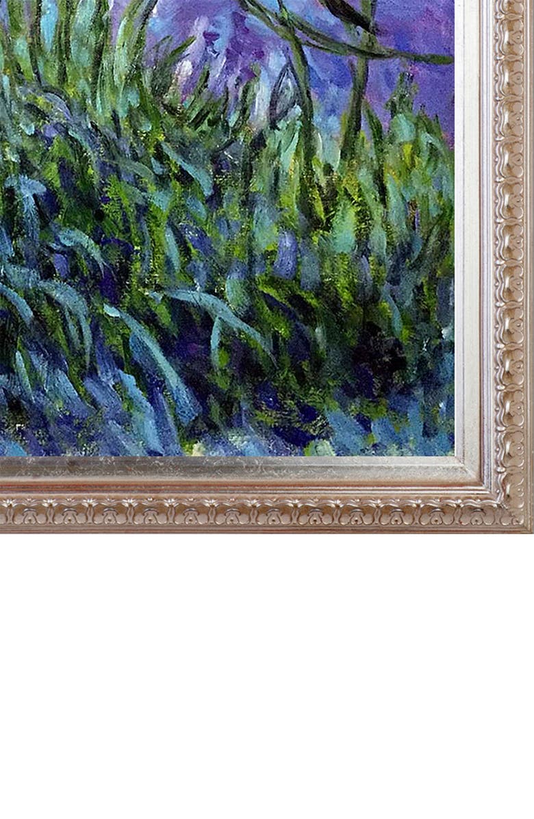OVERSTOCK ART 'Lilac Irises' by Claude Monet Framed Oil Painting Reproduction, Alternate, color,
