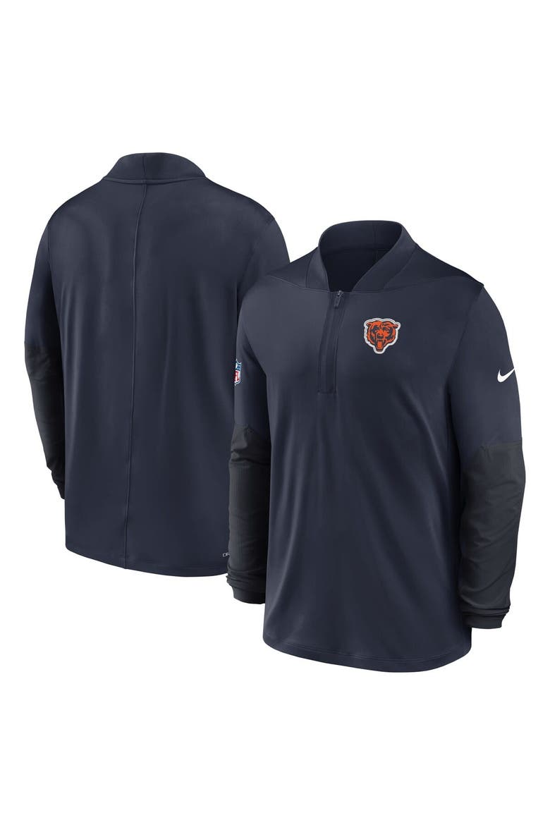 Men's Nike Navy Chicago Bears Sideline Dri-FIT Half-Zip Pullover, Alternate, color, Navy