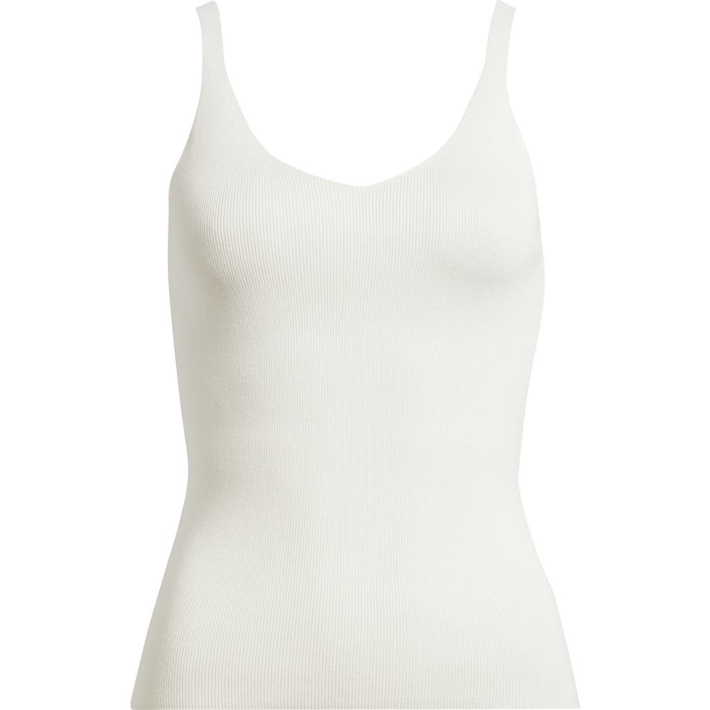 Mango Gymnastic Rib Knit Tank In White