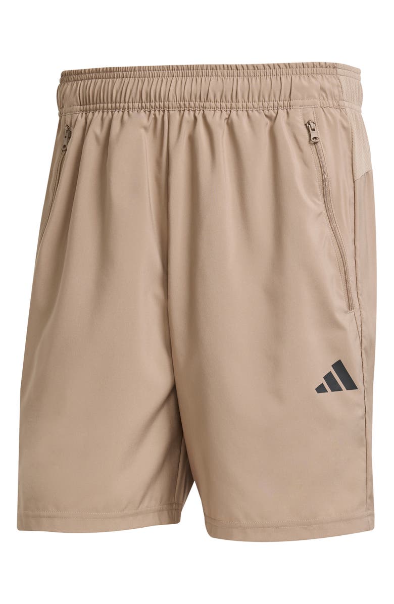 adidas Train Essentials AEROREADY 3-Stripes Training Shorts, Alternate, color, Chalky Brown/ Black
