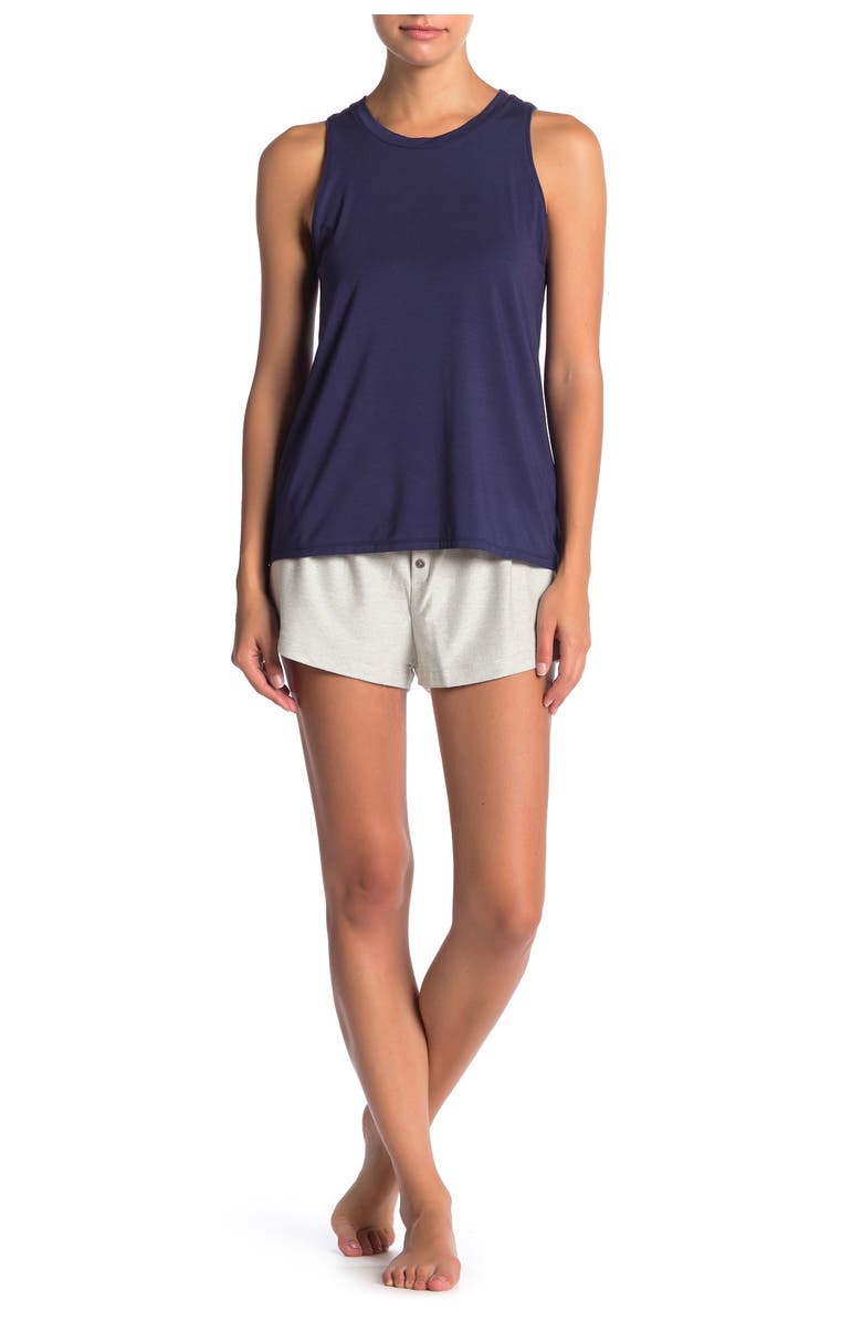 French Connection Reversed Knit Sleep Shorts, Main, color,