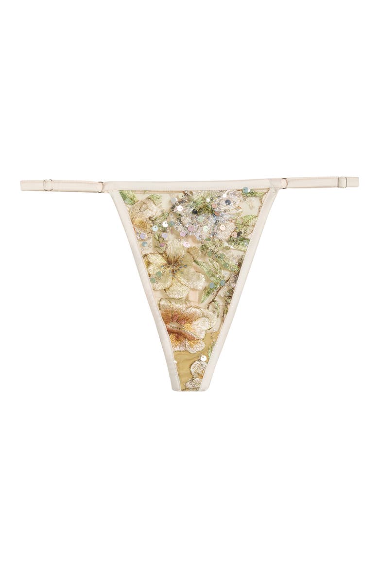 Floral Embroidered G-String, Alternate, color, CHAMPAGNE SPARKLE