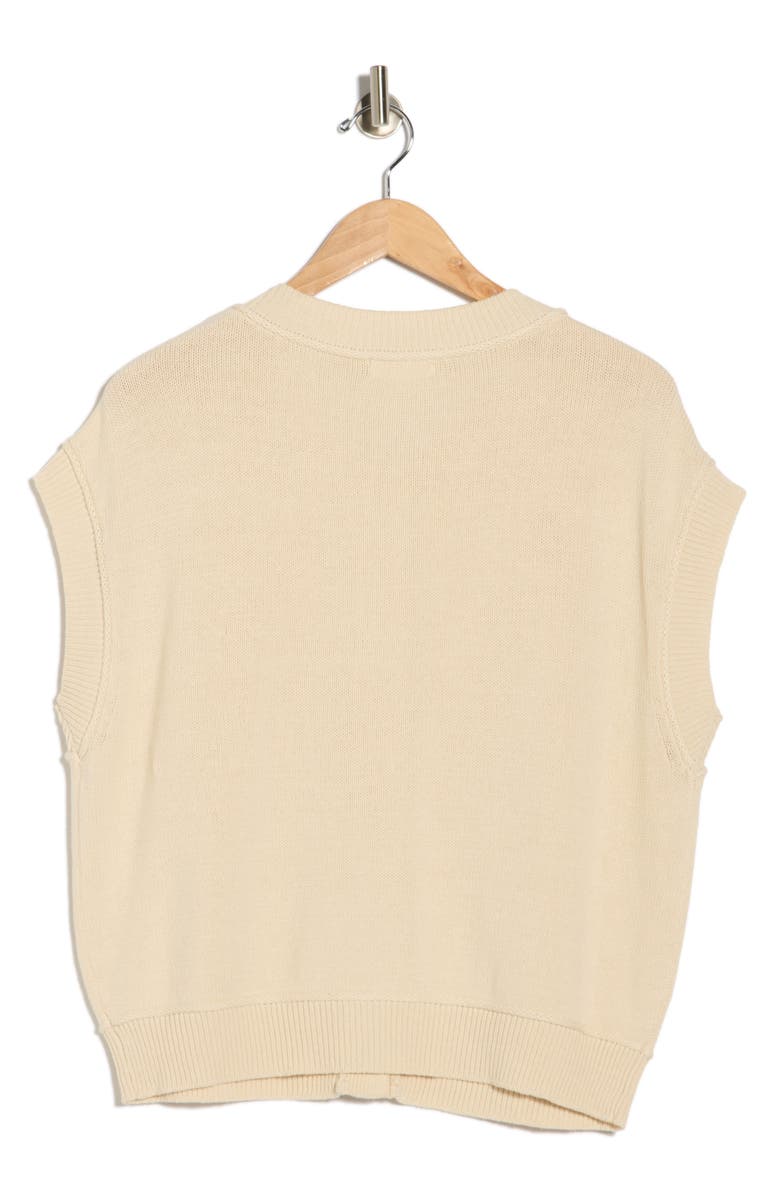 Blu Pepper Cap Sleeve Button Front Cardigan, Alternate, color, Cream