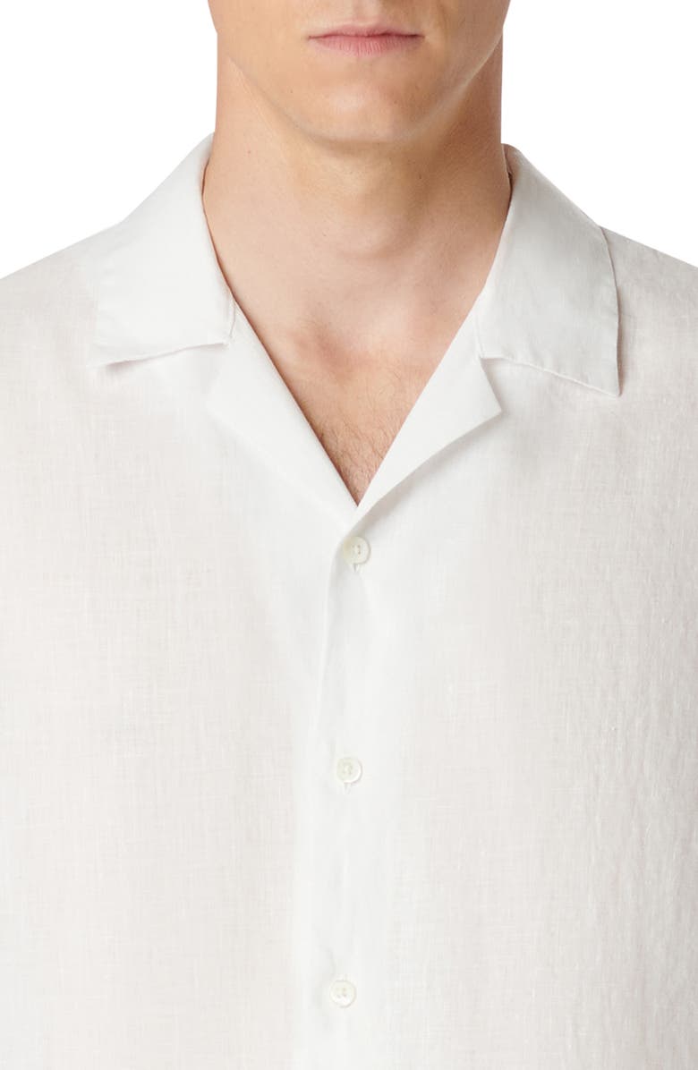 Bugatchi Jackson Shaped Fit Linen Button-Up Camp Shirt, Alternate, color, 