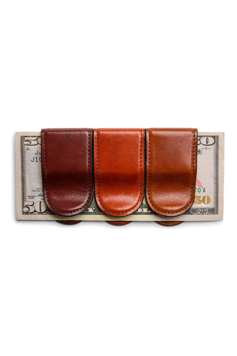 Leather Money Clip, Alternate, color, AMBER