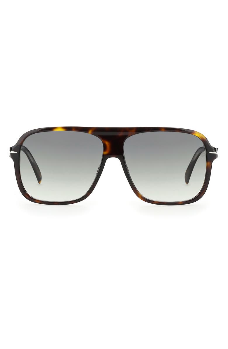David Beckham Eyewear 60mm Rectangle Flat Brow Bar Sunglasses, Main, color, 