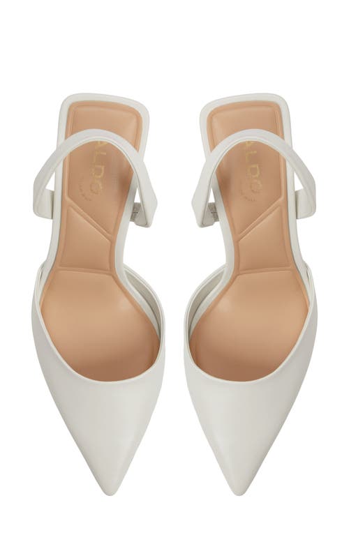 Aldo Brusanti Pointed Toe Slingback Pump In White