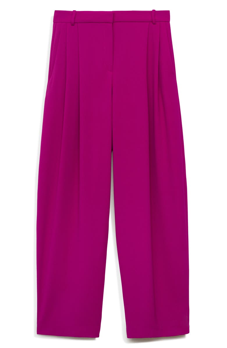 MANGO Pleated Straight Leg Pants, Alternate, color, Fuchsia