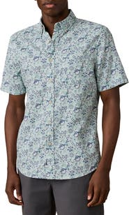Faherty Breeze Short Sleeve Linen Blend Button-Down Shirt
