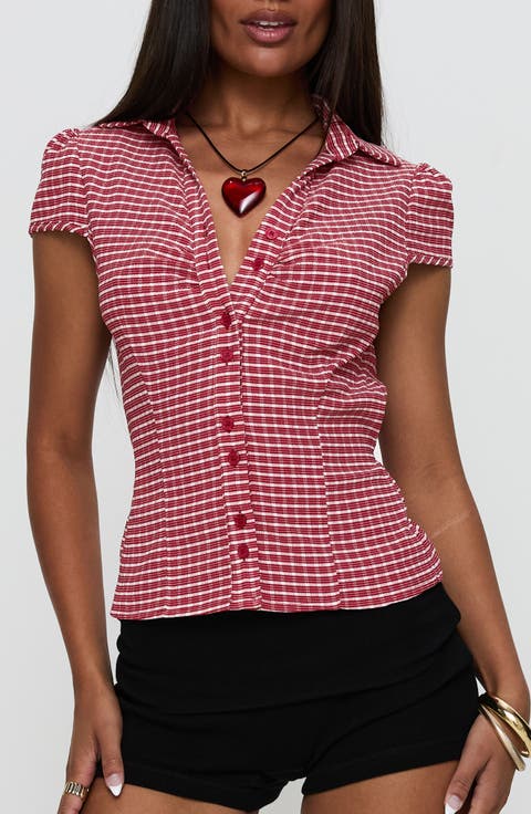 Arianwyn Gingham Button-Up Shirt