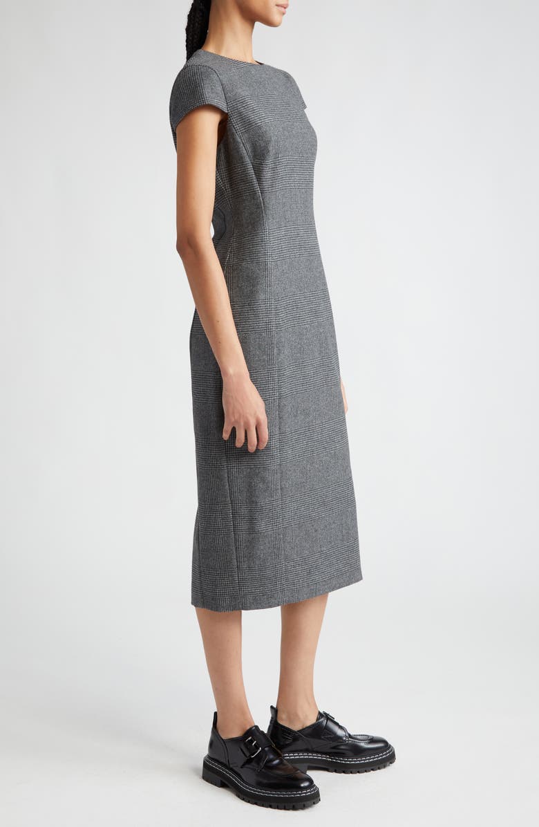 Max Mara Liegi Glen Plaid Cap Sleeve Dress, Alternate, color, 