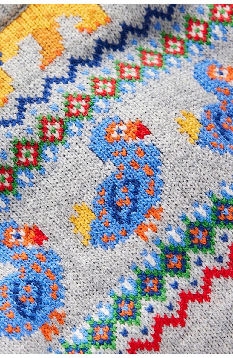 Mini Boden Kids' Prehistoric Pals Fair Isle Crewneck Sweater, Alternate, color,
