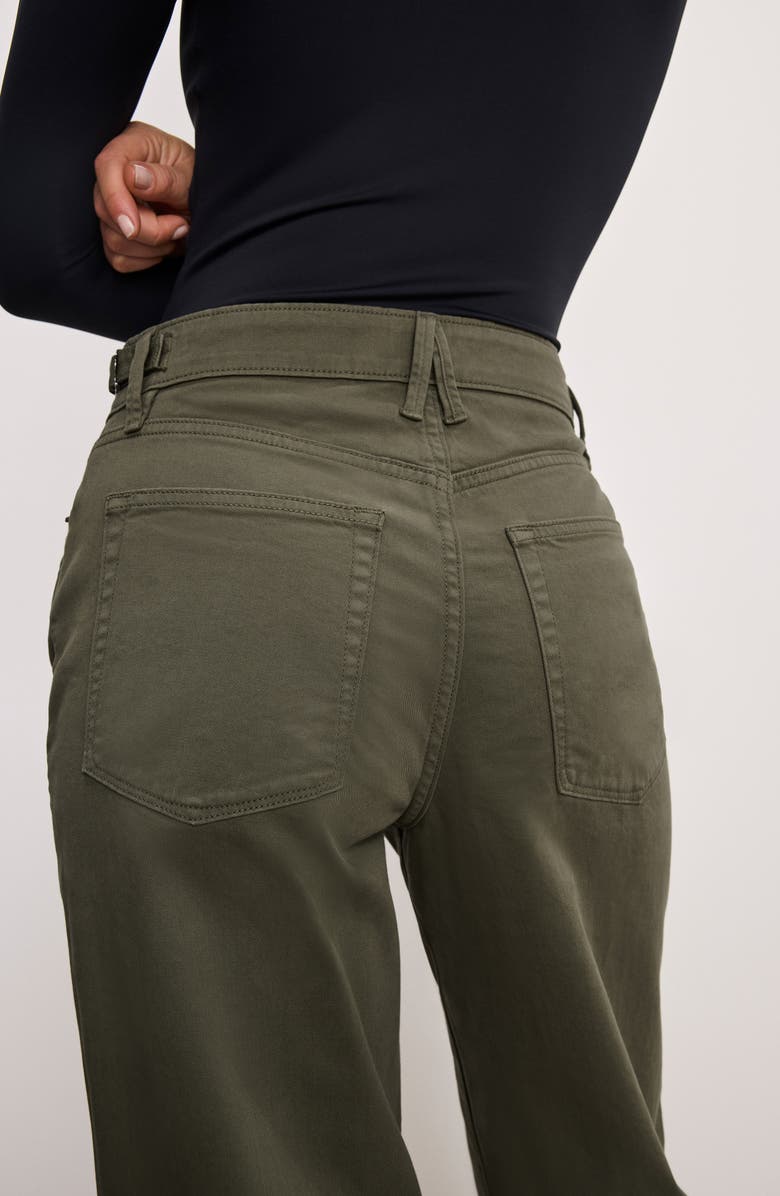 Good American Good Ease Wide Leg Twill Pants, Alternate, color, 