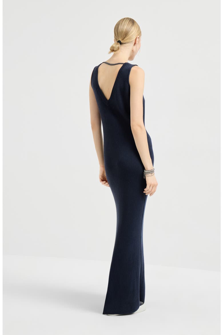 Rib knit dress, Alternate, color, Blue