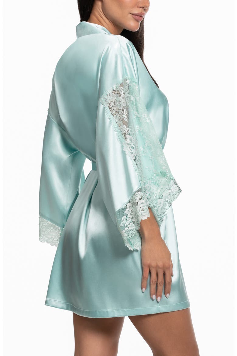 Lillie Lace Trim Satin Wrap, Alternate, color, PALE TURQUOISE