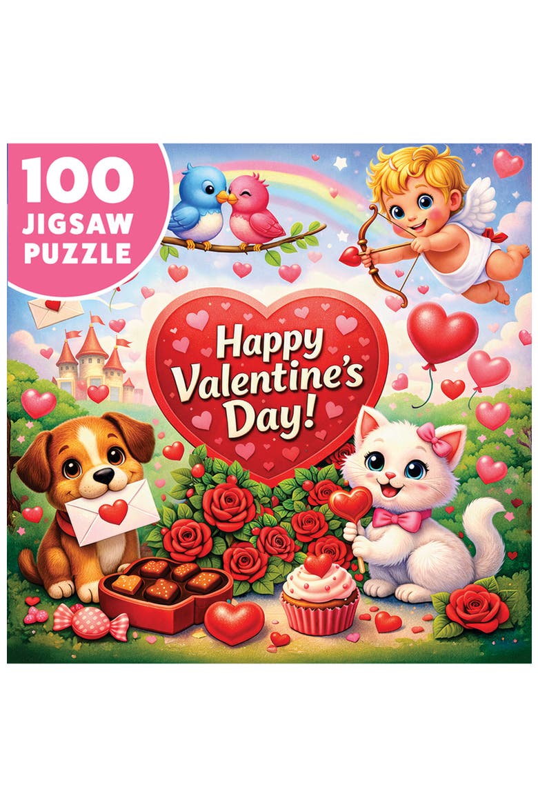 Valentine's Day 100 Piece Puzzle - Cutie Pies - 10"x10", Alternate, color, Multicolor