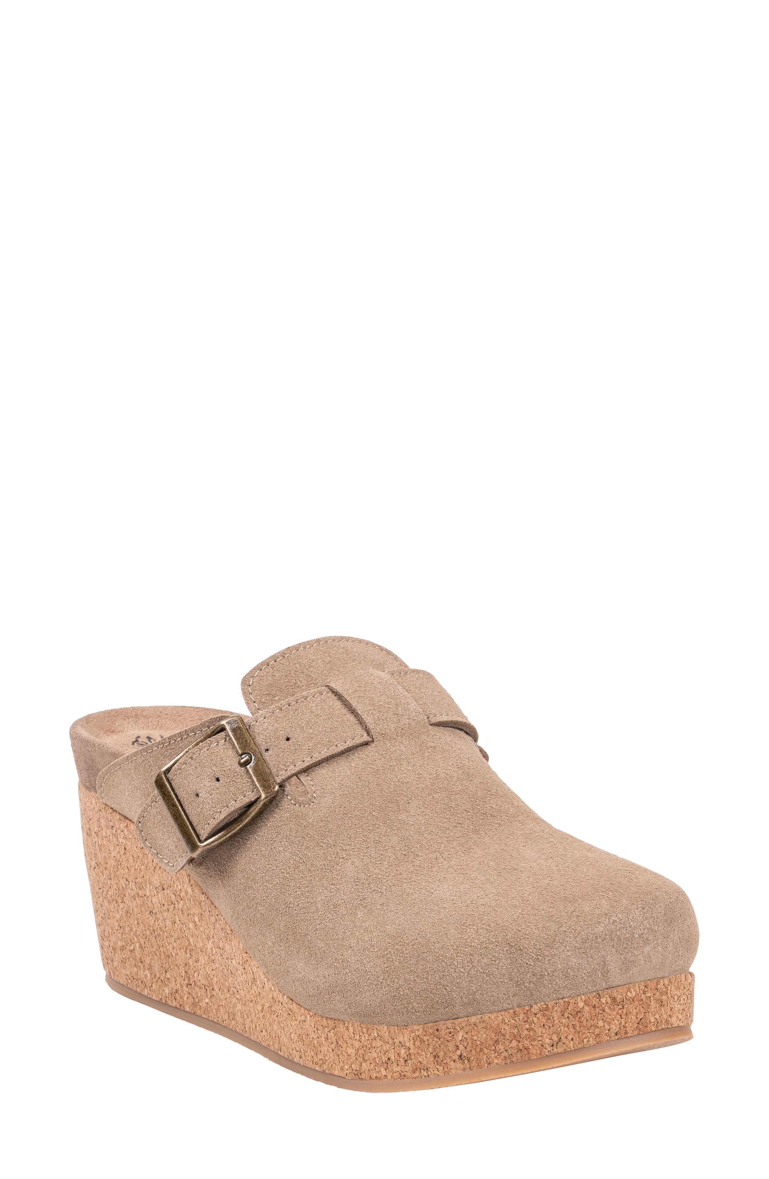 Madison Buckled Faux Leather Wedge Clog