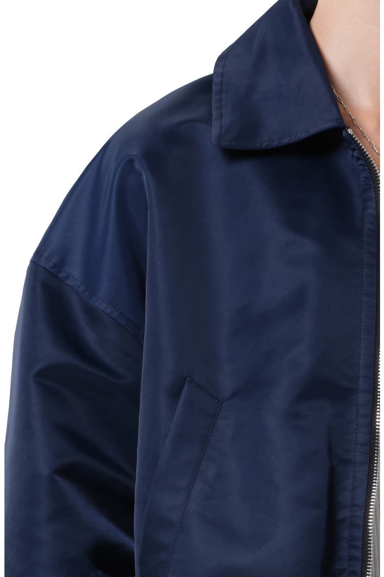 Bubble Hem Nylon Bomber Jacket, Alternate, color, NAVY