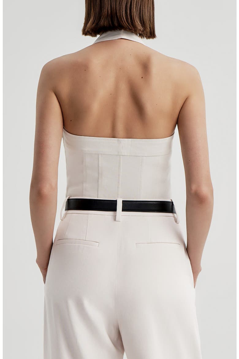 Lori Linen Blend Halter Top, Alternate, color, BUTTERCREAM